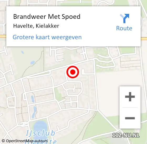 Locatie op kaart van de 112 melding: Brandweer Met Spoed Naar Havelte, Kielakker op 6 november 2022 12:19