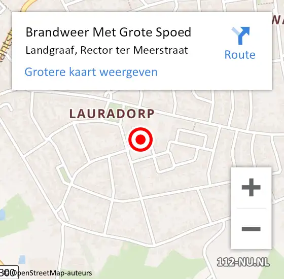 Locatie op kaart van de 112 melding: Brandweer Met Grote Spoed Naar Landgraaf, Rector ter Meerstraat op 6 november 2022 12:28