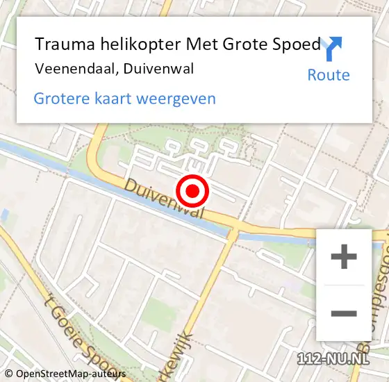 Locatie op kaart van de 112 melding: Trauma helikopter Met Grote Spoed Naar Veenendaal, Duivenwal op 6 november 2022 12:56