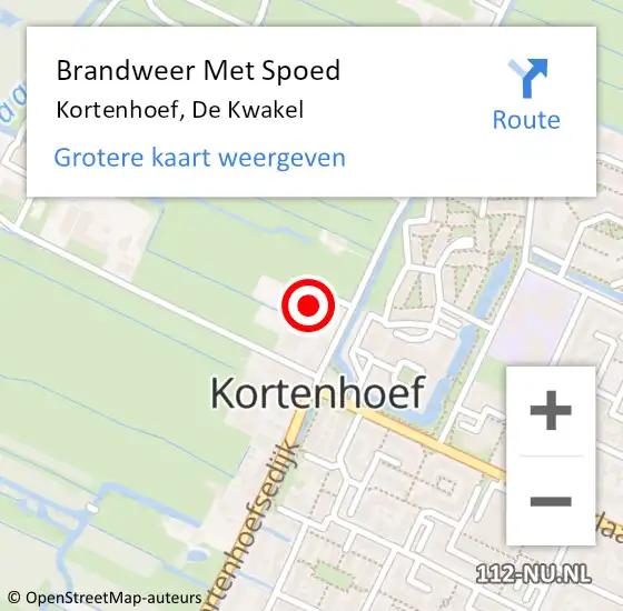 Locatie op kaart van de 112 melding: Brandweer Met Spoed Naar Kortenhoef, De Kwakel op 6 november 2022 14:56