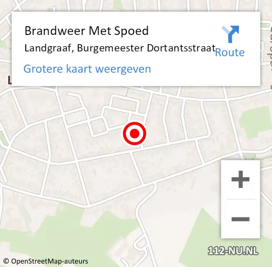 Locatie op kaart van de 112 melding: Brandweer Met Spoed Naar Landgraaf, Burgemeester Dortantsstraat op 6 november 2022 15:22