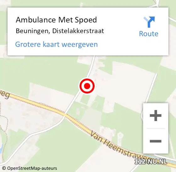 Locatie op kaart van de 112 melding: Ambulance Met Spoed Naar Beuningen, Distelakkerstraat op 6 november 2022 15:33