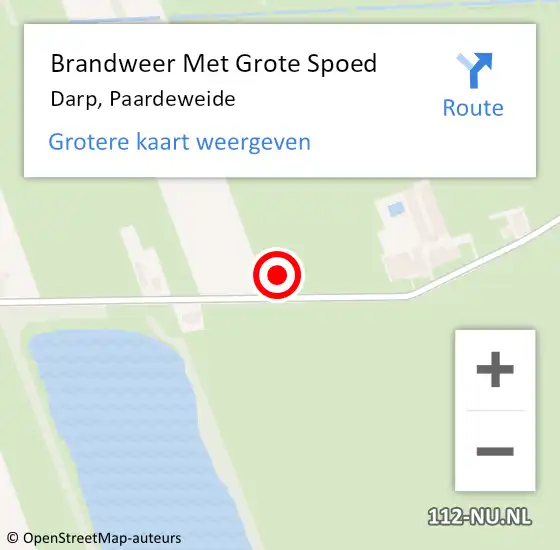 Locatie op kaart van de 112 melding: Brandweer Met Grote Spoed Naar Darp, Paardeweide op 6 november 2022 15:42