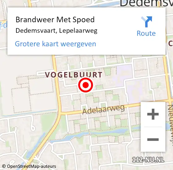 Locatie op kaart van de 112 melding: Brandweer Met Spoed Naar Dedemsvaart, Lepelaarweg op 6 november 2022 19:02