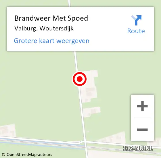 Locatie op kaart van de 112 melding: Brandweer Met Spoed Naar Valburg, Woutersdijk op 6 november 2022 20:05