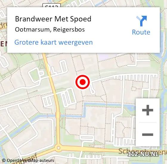 Locatie op kaart van de 112 melding: Brandweer Met Spoed Naar Amsterdam-Zuidoost, Reigersbos op 6 november 2022 20:30