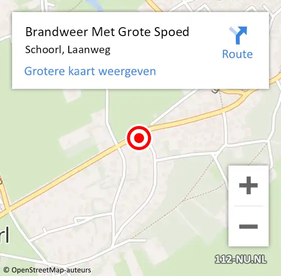 Locatie op kaart van de 112 melding: Brandweer Met Grote Spoed Naar Schoorl, Laanweg op 6 november 2022 20:51