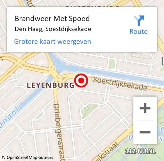 Locatie op kaart van de 112 melding: Brandweer Met Spoed Naar Den Haag, Soestdijksekade op 6 november 2022 21:10