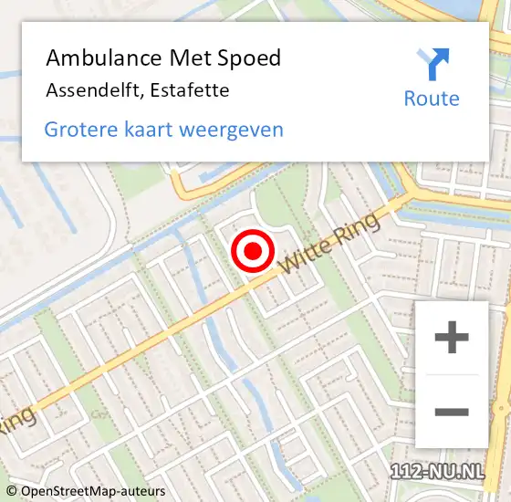 Locatie op kaart van de 112 melding: Ambulance Met Spoed Naar Assendelft, Estafette op 7 november 2022 06:35