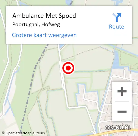 Locatie op kaart van de 112 melding: Ambulance Met Spoed Naar Poortugaal, Hofweg op 7 november 2022 06:59