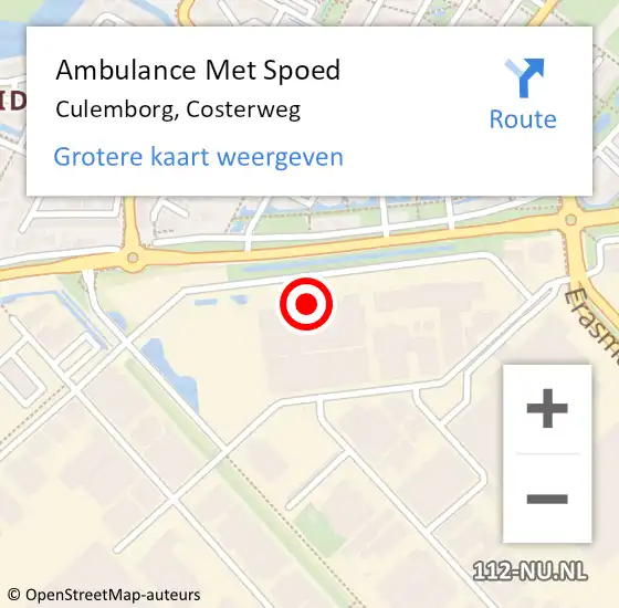 Locatie op kaart van de 112 melding: Ambulance Met Spoed Naar Culemborg, Costerweg op 7 november 2022 07:31