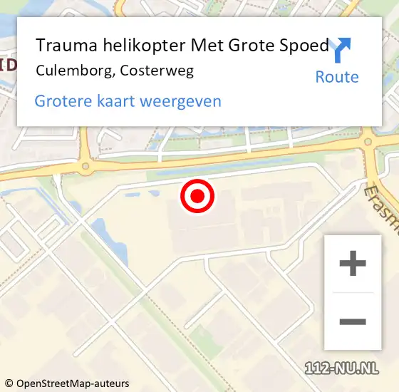 Locatie op kaart van de 112 melding: Trauma helikopter Met Grote Spoed Naar Culemborg, Costerweg op 7 november 2022 07:34