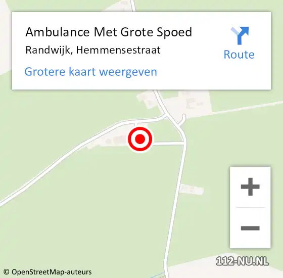 Locatie op kaart van de 112 melding: Ambulance Met Grote Spoed Naar Randwijk, Hemmensestraat op 7 november 2022 07:45