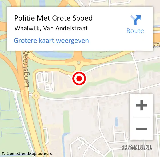 Locatie op kaart van de 112 melding: Politie Met Grote Spoed Naar Waalwijk, Van Andelstraat op 7 november 2022 08:16