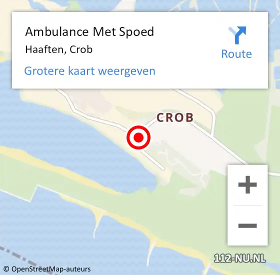 Locatie op kaart van de 112 melding: Ambulance Met Spoed Naar Haaften, Crob op 7 november 2022 08:35