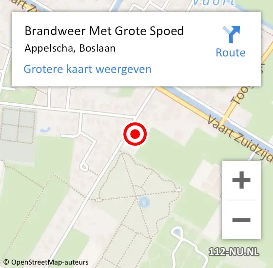 Locatie op kaart van de 112 melding: Brandweer Met Grote Spoed Naar Appelscha, Boslaan op 7 november 2022 09:34