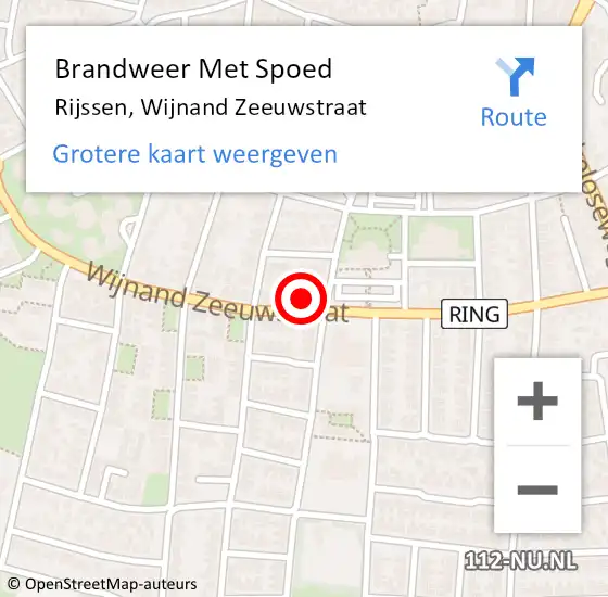 Locatie op kaart van de 112 melding: Brandweer Met Spoed Naar Rijssen, Wijnand Zeeuwstraat op 7 november 2022 10:28