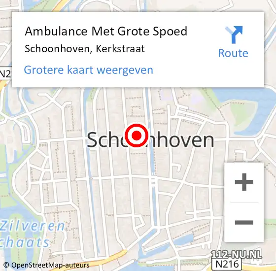 Locatie op kaart van de 112 melding: Ambulance Met Grote Spoed Naar Schoonhoven, Kerkstraat op 7 november 2022 10:40