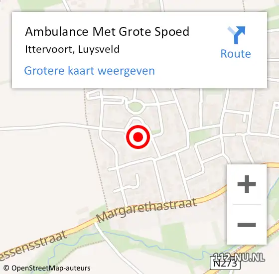 Locatie op kaart van de 112 melding: Ambulance Met Grote Spoed Naar Ittervoort, Luysveld op 7 november 2022 10:51