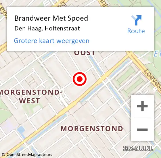 Locatie op kaart van de 112 melding: Brandweer Met Spoed Naar Den Haag, Holtenstraat op 7 november 2022 11:09