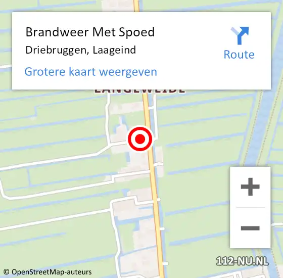 Locatie op kaart van de 112 melding: Brandweer Met Spoed Naar Driebruggen, Laageind op 7 november 2022 11:36