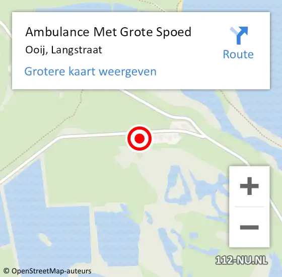 Locatie op kaart van de 112 melding: Ambulance Met Grote Spoed Naar Ooij, Langstraat op 7 november 2022 13:07