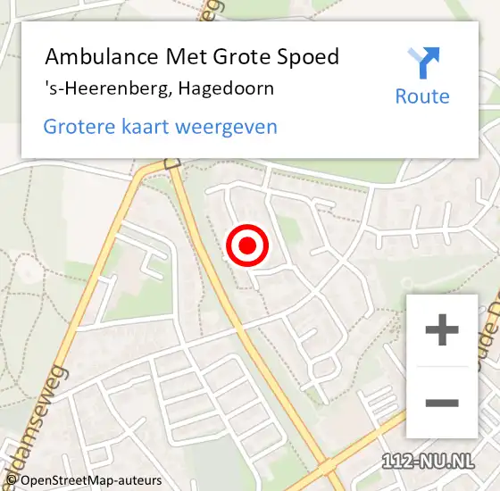 Locatie op kaart van de 112 melding: Ambulance Met Grote Spoed Naar 's-Heerenberg, Hagedoorn op 7 november 2022 13:44