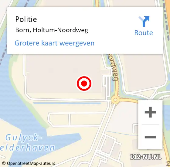 Locatie op kaart van de 112 melding: Politie Born, Holtum-Noordweg op 7 november 2022 14:07