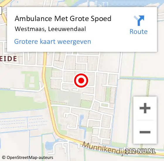 Locatie op kaart van de 112 melding: Ambulance Met Grote Spoed Naar Westmaas, Leeuwendaal op 7 november 2022 14:07