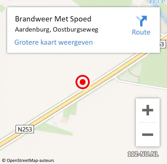 Locatie op kaart van de 112 melding: Brandweer Met Spoed Naar Aardenburg, Oostburgseweg op 7 november 2022 15:16