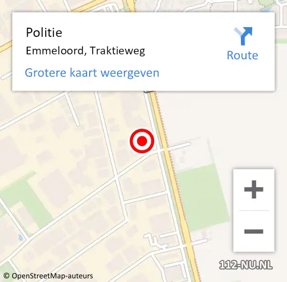 Locatie op kaart van de 112 melding: Politie Emmeloord, Traktieweg op 7 november 2022 15:17