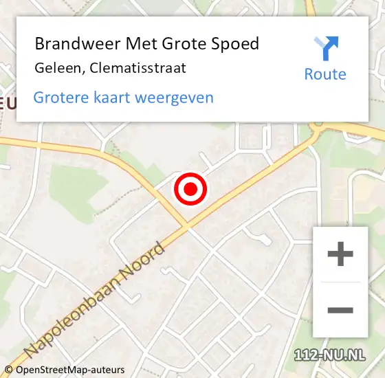 Locatie op kaart van de 112 melding: Brandweer Met Grote Spoed Naar Geleen, Clematisstraat op 7 november 2022 15:24