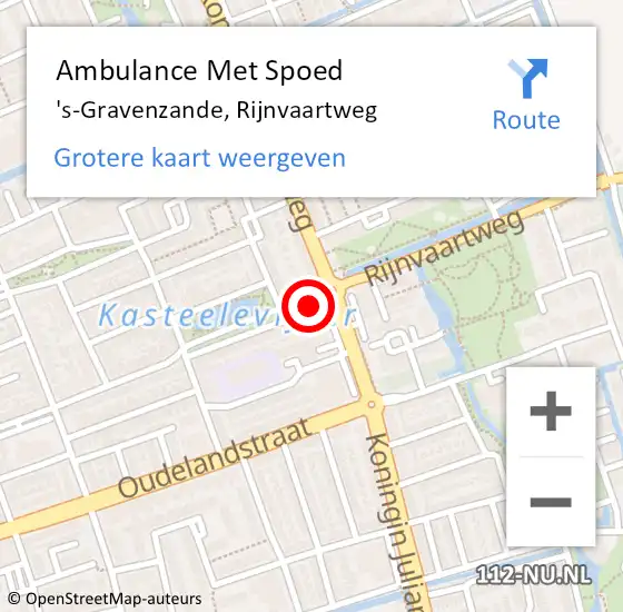 Locatie op kaart van de 112 melding: Ambulance Met Spoed Naar 's-Gravenzande, Rijnvaartweg op 7 november 2022 15:52