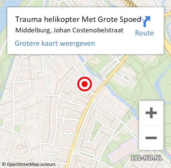 Locatie op kaart van de 112 melding: Trauma helikopter Met Grote Spoed Naar Middelburg, Johan Costenobelstraat op 7 november 2022 15:54
