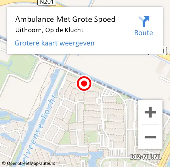 Locatie op kaart van de 112 melding: Ambulance Met Grote Spoed Naar Uithoorn, Op de Klucht op 7 november 2022 15:56