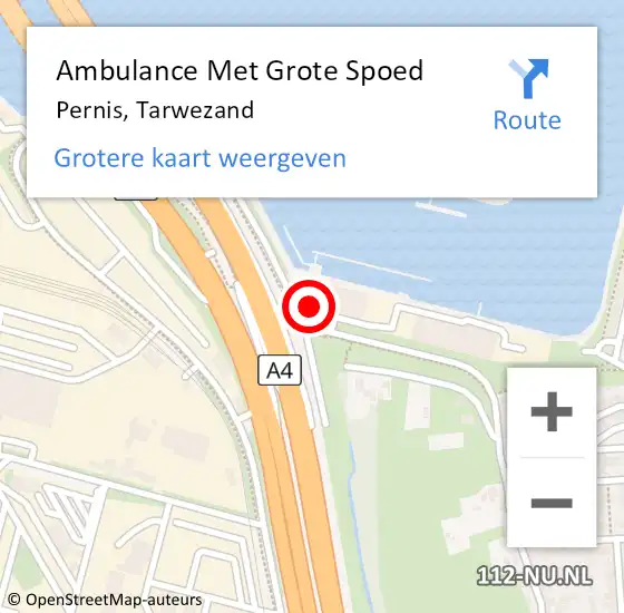 Locatie op kaart van de 112 melding: Ambulance Met Grote Spoed Naar Pernis, Tarwezand op 7 november 2022 16:23