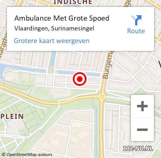 Locatie op kaart van de 112 melding: Ambulance Met Grote Spoed Naar Vlaardingen, Surinamesingel op 7 november 2022 16:40