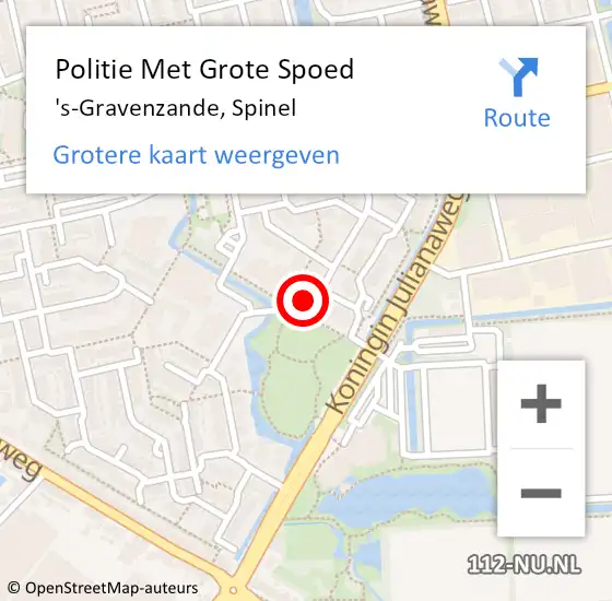 Locatie op kaart van de 112 melding: Politie Met Grote Spoed Naar 's-Gravenzande, Spinel op 7 november 2022 16:44