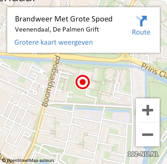 Locatie op kaart van de 112 melding: Brandweer Met Grote Spoed Naar Veenendaal, De Palmen Grift op 7 november 2022 17:12