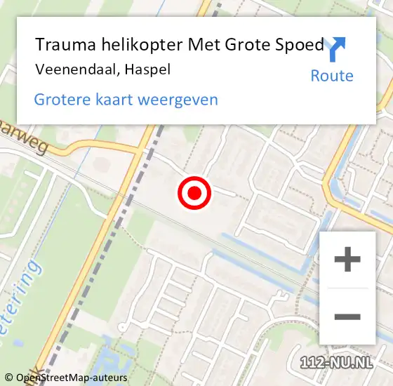 Locatie op kaart van de 112 melding: Trauma helikopter Met Grote Spoed Naar Veenendaal, Haspel op 7 november 2022 17:16