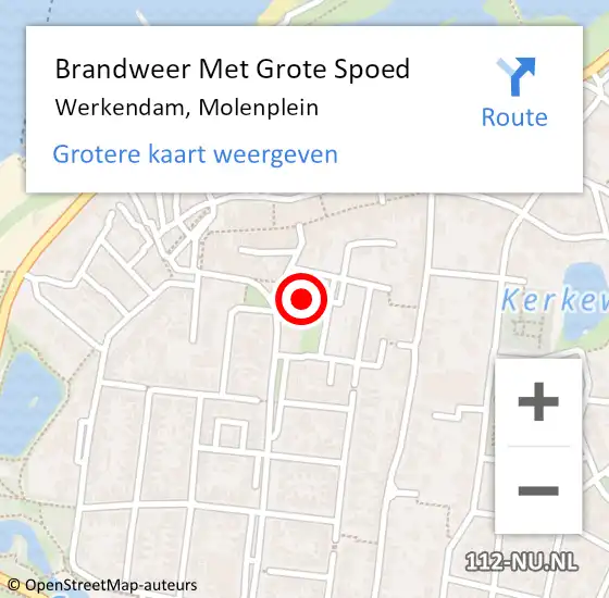 Locatie op kaart van de 112 melding: Brandweer Met Grote Spoed Naar Werkendam, Molenplein op 7 november 2022 17:20