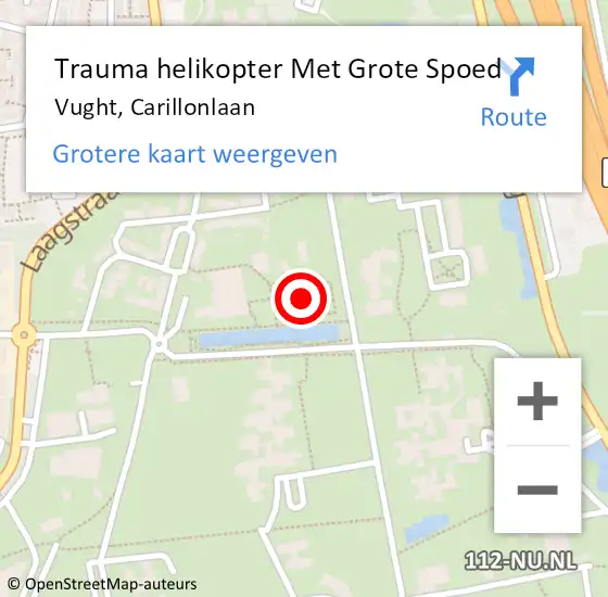 Locatie op kaart van de 112 melding: Trauma helikopter Met Grote Spoed Naar Vught, Carillonlaan op 7 november 2022 17:37