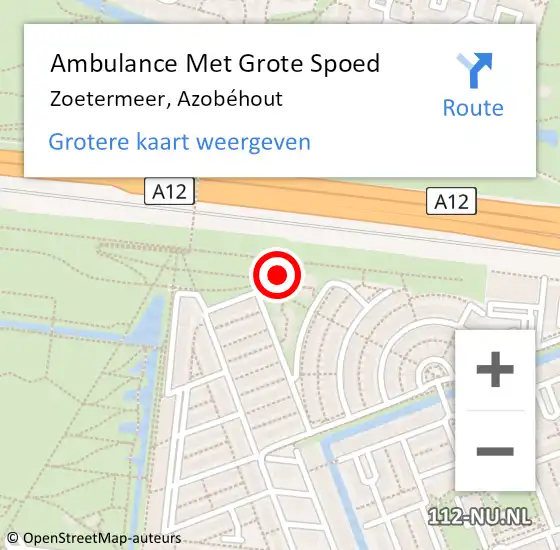 Locatie op kaart van de 112 melding: Ambulance Met Grote Spoed Naar Zoetermeer, Azobéhout op 7 november 2022 18:02