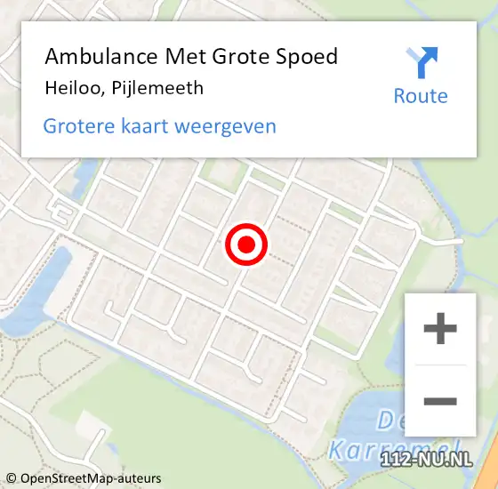 Locatie op kaart van de 112 melding: Ambulance Met Grote Spoed Naar Heiloo, Pijlemeeth op 7 november 2022 18:14