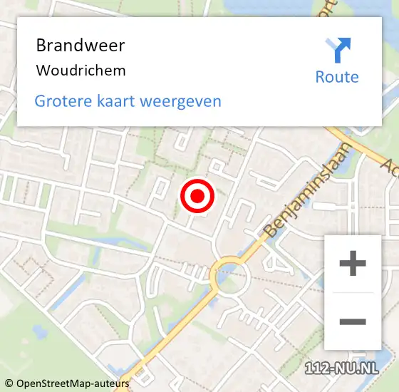 Locatie op kaart van de 112 melding: Brandweer Woudrichem op 7 november 2022 19:31