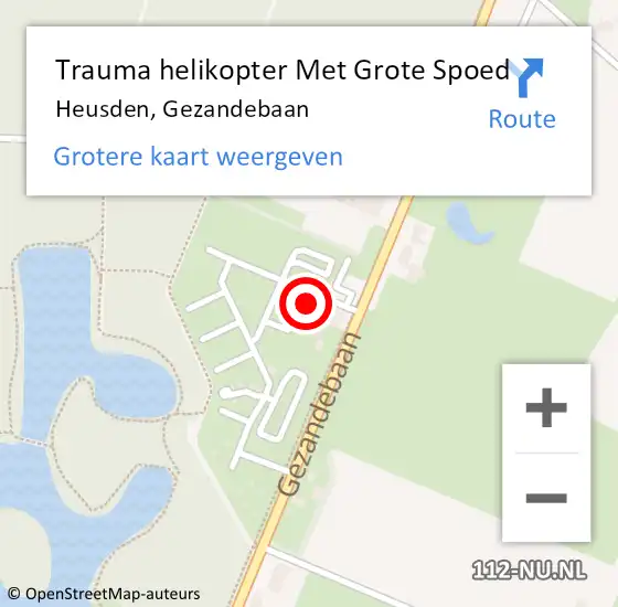 Locatie op kaart van de 112 melding: Trauma helikopter Met Grote Spoed Naar Heusden, Gezandebaan op 8 november 2022 02:22