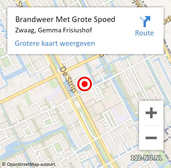 Locatie op kaart van de 112 melding: Brandweer Met Grote Spoed Naar Zwaag, Gemma Frisiushof op 8 november 2022 02:34