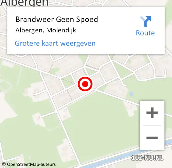 Locatie op kaart van de 112 melding: Brandweer Geen Spoed Naar Albergen, Molendijk op 8 november 2022 04:08