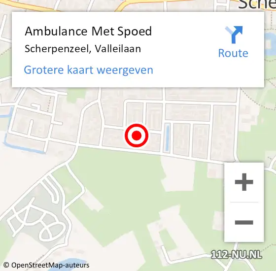 Locatie op kaart van de 112 melding: Ambulance Met Spoed Naar Scherpenzeel, Valleilaan op 8 november 2022 07:03