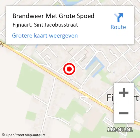 Locatie op kaart van de 112 melding: Brandweer Met Grote Spoed Naar Fijnaart, Sint Jacobusstraat op 8 november 2022 07:52